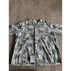 Makapuu Sportswear Mens Hawaiian Floral Print Button Down Size 3XL Collar